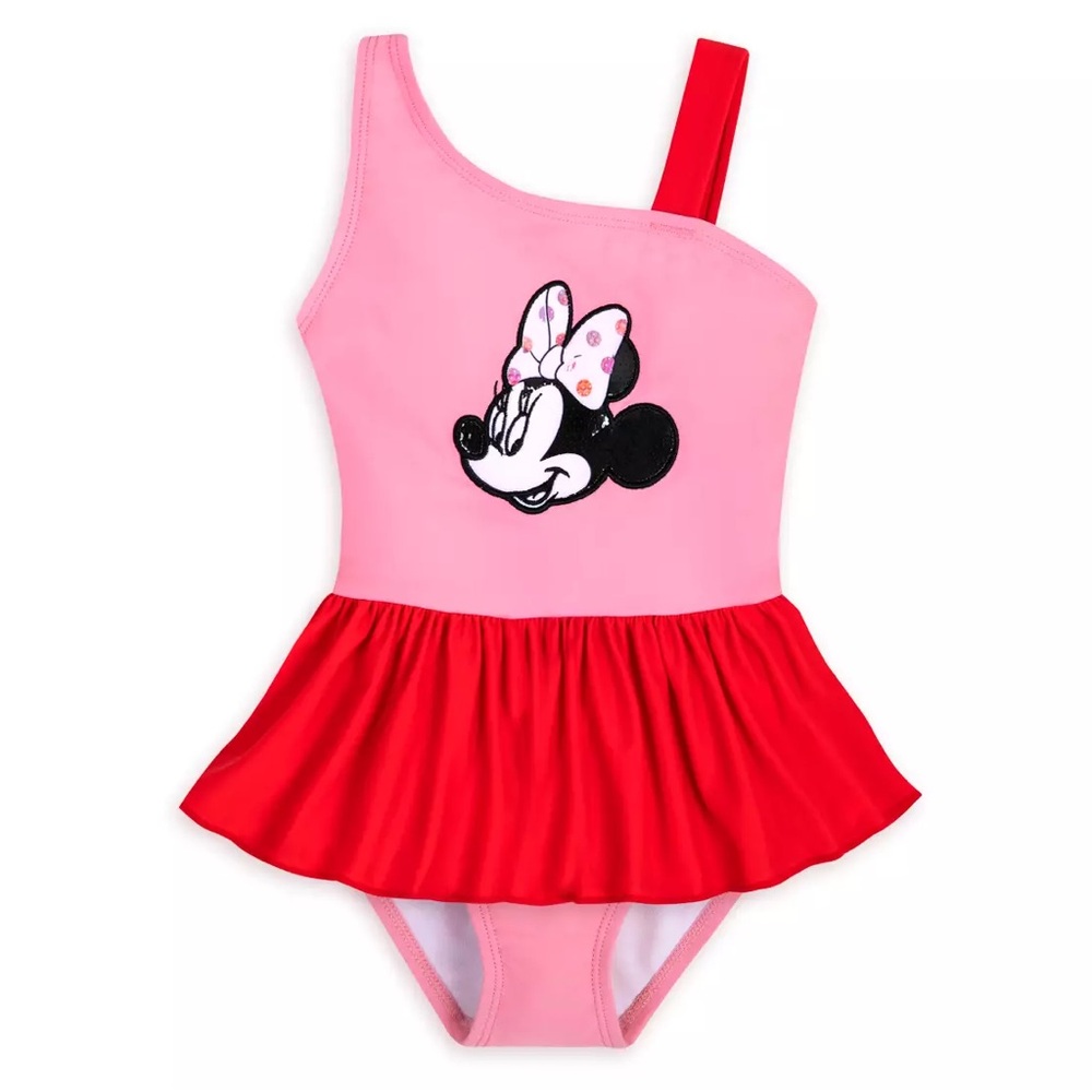 Disney Minnie Mouse Swimsuit for Girls pink & red girls XS (4/5) NEW!